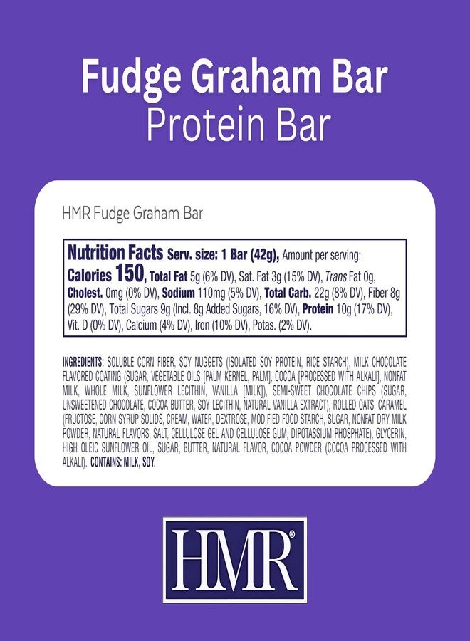 HMR Fudge Graham Protein Bar | Nutritious Snack to Support Weight Maintenance | Low Calorie Dessert | 10g of Protein | 24 Count - Image 2